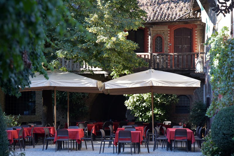 Outdoor patio dining area